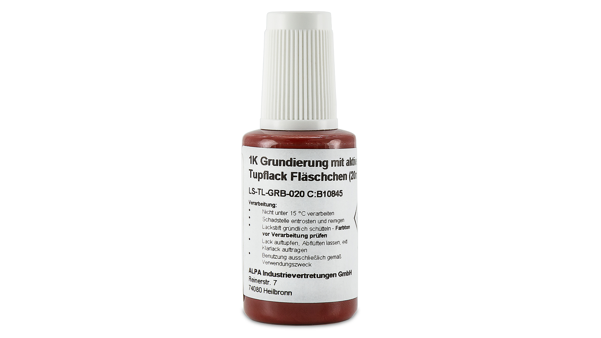 1K Grundierung mit aktivem Korrosionsschutz rotbraun Tupflack Fläschchen (20ml)